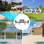 4 Pieces Patio Furniture Set Outdoor Garden Patio Conversation Sets Poolside Lawn Chairs with Tempered Glass Coffee Table Loveseat Porch Furniture Textilene Fabric Grey