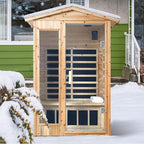 Saunas 902V Far Infrared Sauna, Outdoor Wooden Dry Sauna Low EMF (Hemlock Wood, 2-Person Size)
