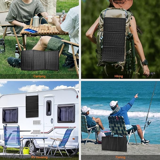 30W 100W 200W 400W Solar Panel,Portable Foldable Solar Panel Kit,Black with Carrying Case (30W)