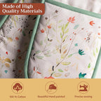 Maison d' Hermine Double Oven Mitts 100% Cotton Double Oven Glove (7"x35") | Heat Resistant BBQ Cooking Gloves with Loop Baking Grilling Kitchen Hotel Home Farmhouse Spring Summer - Colmar