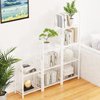 Bookshelf Storage Shelf Small Bookcase Freestanding Storage Stand for Living Room, Bedroom, Kitchen Rust Resistance, Easy Assembly Free Combination Multi-Functional Organizer (3 Tiers, White)