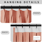 Macochico 100% Blackout Pinch Pleated Linen Curtains Thermal Window Treatments Sound Reducing Curtains for Bedroom Living Room Orange Farmhouse Burlap Drapes with Tieback 52”Wx63”L 1 Panel
