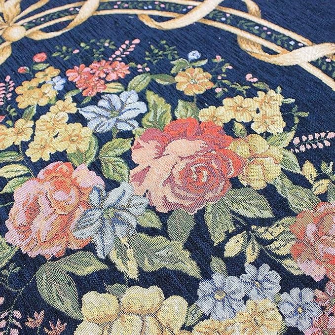 Elegant Traditional Accent Floral Floor Rugs Vintage Rustic Area Rugs for Living Room Bedroom Dinning Room, 55'' x 79'', Navy Blue