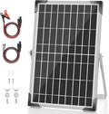 Voltset Solar Battery Trickle Charger: 10 Watt 12V Solar Panel Maintainer for Car Boat - Waterproof Monocrystalline Solar Charger with Controller for RV Marine Trailer Truck Motorcycle