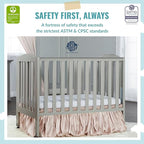 2 in 1 Folding Portable Crib in Cool Grey, Greenguard Gold Certified , 40x26x38 Inch (Pack of 1)