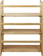 Casual Home Montego 3-Shelf Folding Bookcase, Natural , 27.5" Wide