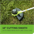 Greenworks 40V Lawn Care Combo Kit, Trimmer & Blower for Edging & Leaf Cleanup, 2.0Ah Battery & Charger (Gas-Free Yard Duo)