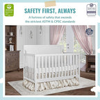 Cape Cod 5-in-1 Convertible Crib in White, Greenguard Gold Certified, 55x30x44.5 Inch (Pack of 1)