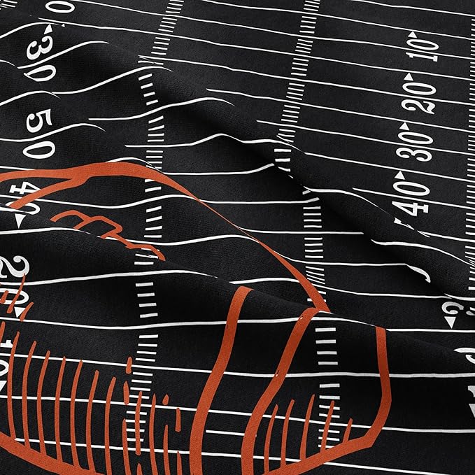 Tailor Shop Sports Football Bedding Set for Boys Kids Teens ，Football Comforter Sets Twin Size Black Rugby Theme Bedding Set with 1 Comforter 1 Pillowcases…