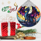 Flying Dragon Stained Glass Orament - Christmas Ornament - Christmas Decorations for Tree - Holiday Present ldeas - Gift Exchange