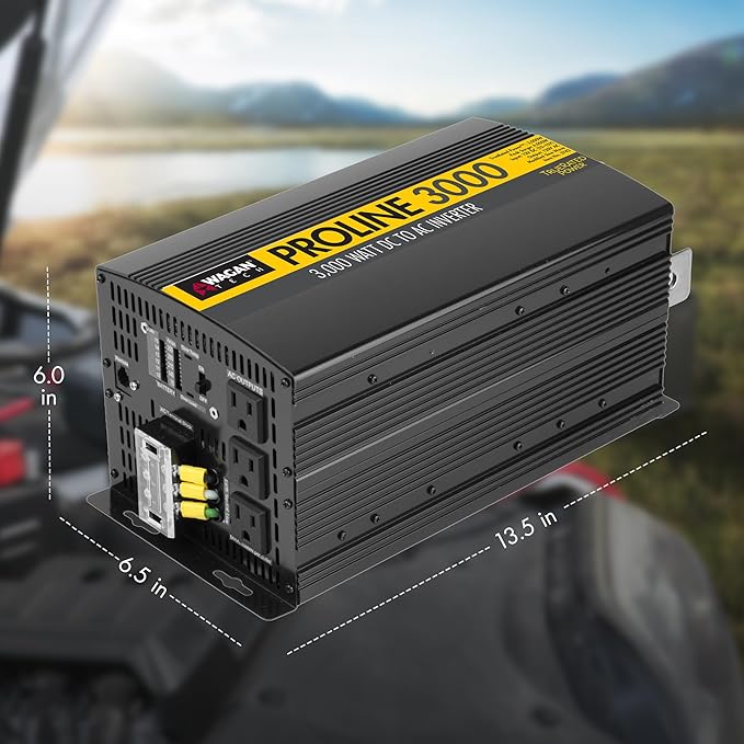 Wagan EL3748 12V 10000 Watt Power Inverter with Remote Control 20000 Watt Surge Peak Proline 12 Volt Power Converter for Home RV Camping Van Life Off Grid