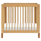 babyletto Gelato 4-in-1 Convertible Mini Crib with Toddler Bed Conversion in Honey with Vegan Tan Leather Feet, Greenguard Gold Certified