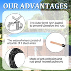 131ft Pool Cover Cable and Winch Kit Pool Covers for Above Ground Pools 10x16 Pool Cover Cable for Securing Above Ground Swimming Pool Covers(Black)