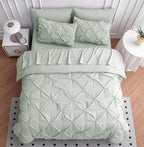 Lane Linen Comforter Set Full Szie, 7 Piece Bed in a Bag Set, Soft Full Size Bed Set, Full Size Bed Sheets and Comforter Set, Full Size Bedding Comforter Set with Sheets, Pillowcases & Shams - Mineral