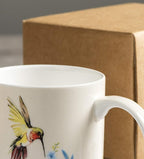 Maison d' Hermine Coffee Mug with Handles Tea Cups (15 Ounce, Pack of 1) | Fine Bone China Coffee Mugs for Hot Beverages Cappuccino Latte Home Restaurant Hotel Spring Summer -Tropiques - Hummingbird