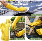 FMP Brands 3/6/12/60 Pairs 15 Inch Extra Long Rubber Dishwashing Gloves - Non-Slip for Cleaning, Kitchen, Bathroom, Gardening