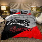 Gaming Comforter for Boys Teen Game Contoller Bedding Set for Kids Down Alternative Comforter for All Season Gamer Home Decor for Comforter Set Twin Size,1 Comforter with 1 Pillowcase