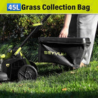 SEYVUM 40V 16-inch Cordless Lawn Mower with 45L Grass Collection Bag, 6 Position Height Adjustment Electric Lawn Mower, 20V 4.0Ah Battery Powered Push Lawnmower, 2.4A Fast Charger Included