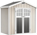 6X4 FT Metal Garden Sheds & Outdoor Storage with Sloping Roof,Lockable Door for Backyard,Patio