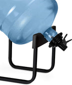 Brio Stainless Steel 3-5 Gallon Water Jug Stand and 2 Dispenser Valves, Rust-Resistant Non Slip Water Stand with BPA Free Fast Flow Water Spout Fits BOTH 48mm and 55mm Bottles 2 CAPS INCLUDED (Black)