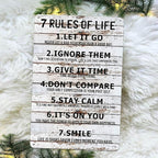 Teen Boys Room Decor - Cool Inspirational Wall Art Teenage Girl Bedroom Stuff 7 Rules of Life Metal Tin Signs for 10-18 Year Old Teens Room Accessories 8x12 Inch