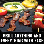 Grillaholics High-Temp Nonstick Grill Mats for Outdoor Grill - Set of 2 | Rated to 600ºF | Perfect for Searing | Reusable | Dishwasher Safe