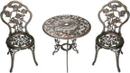 Oakland Living 3-Piece Rose Bistro Set with 23.5-Inch Cast aluminum Top Table