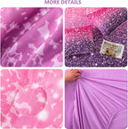 PERFEMET Purple Glitter Comforter Set Twin Size 6 Pieces Bed in A Bag for Teen Girls 3D Colorful Rainbow Bedding Comforter Sheet Set Ultra Soft Galaxy Quilted Duvet
