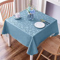 Smiry Square Waterproof Heavy Duty Vinyl Tablecloths, 54 x 54 Inch | Wipeable Washable Floral Embossed Table Cover for Kitchen and Dining Room, Indoor & Outdoor Use, Stone Blue