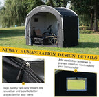 Happy Travel Bike Storage Shed Tent,Outdoor Portable Bicycle Storage Sheds with 210D Oxford Fabric PU4000 Waterproof for 2/3/4/6/8 Bikes,Bike Covers Shelter for Motorcycle,Garden Tools,Toys,Lawn Mower