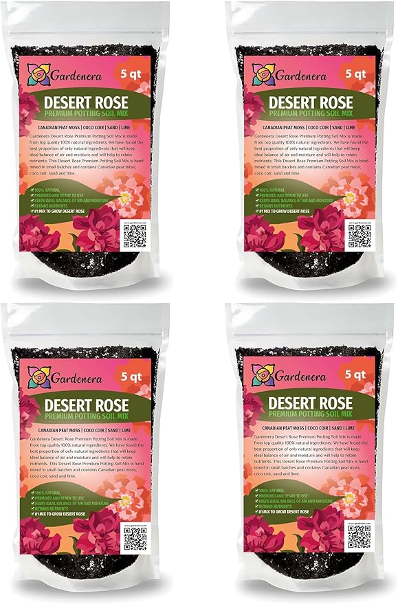 Gardenera Organic Desert Rose Soil Blend - Promote Strong Root Development and Flowering - 20 QUARTS