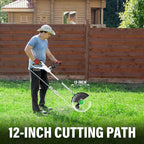 SOYUS Weed Wacker Battery Operated, 12 Inch String Trimmer Cordless, 20V Weed Wacker Electric with Battery and Charger, Lightweight Edger Trimmer with 8 Pcs Replacement Spool Trimmer Lines