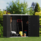 Large Outdoor Storage Box,Resin Sheds&Outdoor Storage Waterproof/Lockable,Outdoor Storage Cabinets for Balcony,Garage,Backyard (37Cu.ft-Black White)