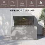 110GAL Brown Blow - Molded Outdoor Deck Box with Lock Hole - Waterproof, SGS - Protected from UV, Robust Storage for Large Garden Tools and Pool Equipment, Effortless Assembly