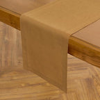 Solino Home Linen Table Runner 48 Inches - 100% Pure Linen Caramel Table Runner 14 x 48 Inch Ideal for Dresser and Coffee Tables - Fall, Autumn, Thanksgiving - Fete