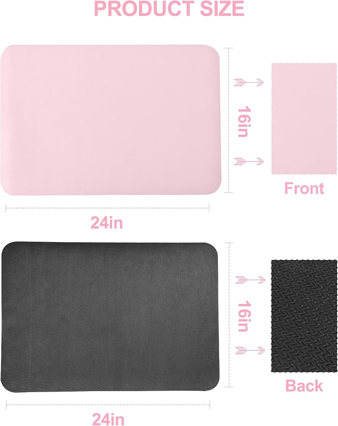 Dish Drying Mat for Kitchen Counter, 16"x24" Pad with Rubber Backed (Pink) | Hide Stain Anti Absorbent for Kitchen Counter, Non-slip Drying Mat for Coffee Machine Dish Rack