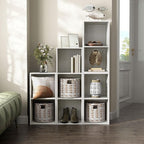 Apexa 3 Cube Storage Organizer Shelves, Stackable Wood Bookcase Fits Cubby Bins for Organization, Dorm Teen Room Decor & Home Office, White