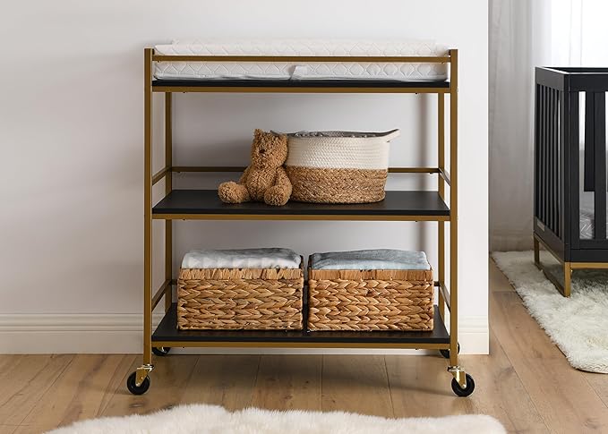 Delta Children Jade Changing Table/Cart, Ebony Melamine/Bronze
