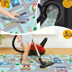 Kids Car Rug, 3' 3" x 5' 3" City Life Traffic Road Playmat for Toy Cars Trains, Non-Slip Race Track Carpet Educational Fun Area Rugs for Boy and Girl Bedroom Nursery