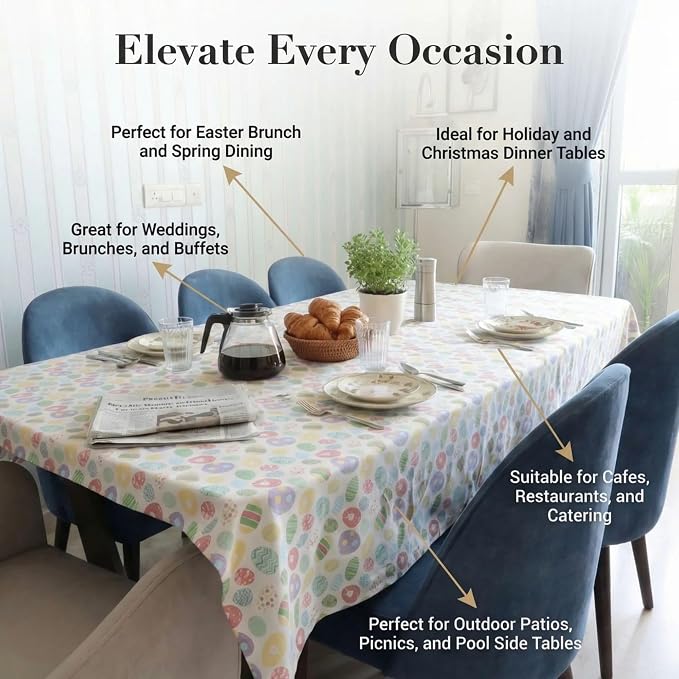 Urban Villa Tablecloth Cotton Rectangle Tabletop 60x102(8-102Seat) Eggprint