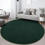 Round Area Rugs for Bedroom Living Room, 5x5 Dark Green Super Soft Comfy Thickened Memory-Foam Indoor Circle Carpet, Modern Aesthetic Minimalist Carpet for Boys Girls Adults Nursery Home Décor