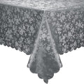 Smiry Rectangle Waterproof Heavy Duty Vinyl Tablecloths, 70 x 90 Inch | Wipeable Washable Floral Embossed Table Cover for Kitchen and Dining Room, Indoor & Outdoor Use, Grey