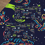NINENINE Dinosaur Bedding Sets for Boys Kids,Dark Blue Retro Dinosaur Comforter Set,Queen Size Comforter Sets for Kids,with 1 Comforter 2 Pillowcases…