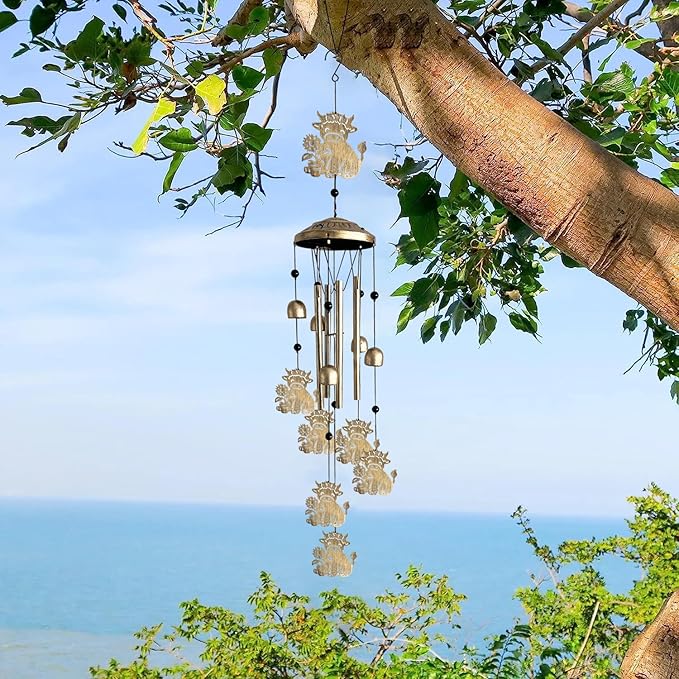 Highland Cow Wind Chimes for Outside,Metal Highland Cow Decor Windchimes Indoor/Outdoor Garden Patio Yard Home Decoration,Gifts for Men Women,Mom Grandma Wife Friends Birthday, Sympathy Memorial