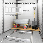 Outsunny 4.6' x 9' Steel Outdoor Storage Shed, Lean to Shed, Metal Tool House with Foundation Kit, Lockable Doors, Gloves and 2 Air Vents for Backyard, Patio, Lawn, Gray