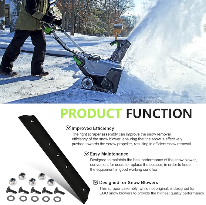 Snow Blower Scraper Bar ASS2100 Replacement for EGO 21-Inch Snow Blower Replacement Parts, Snow Blower Attachment Compatible with EGO SNT2100/SNT2112/SNT2110/SNT2103 21" Snow Blowers