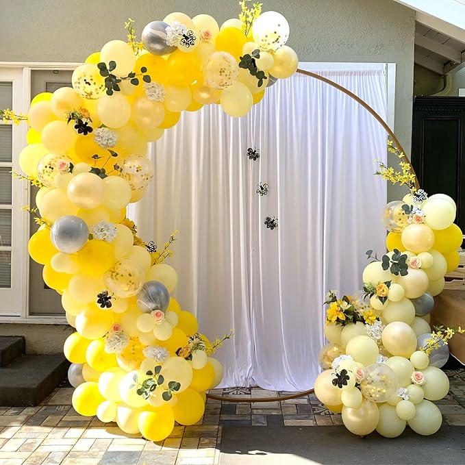 130pcs Yellow Balloons Different Sizes 18" 12" 10" 5" Party Latex Balloons for Boys Girls Birthday Baby Shower Gender Reveal Wedding Sunflower Party Decorations