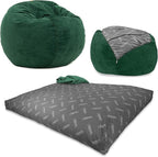 CordaRoy's Chenille Bean Bag - Convertible Bean Bag Chair & Bed - Machine-Washable Chenille Fabric Cover - for Basement, Living Room, Game Room, Dorm & More - Full Size - Rainforest