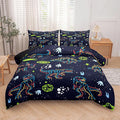 NINENINE Dinosaur Comforter Sets for Boys,Kids Dinosaur Bedding Set,Twin Size Bedding Sets for Boys Kids,Dark Blue Comforter Set with 1 Comforter 1 Pillowcase…