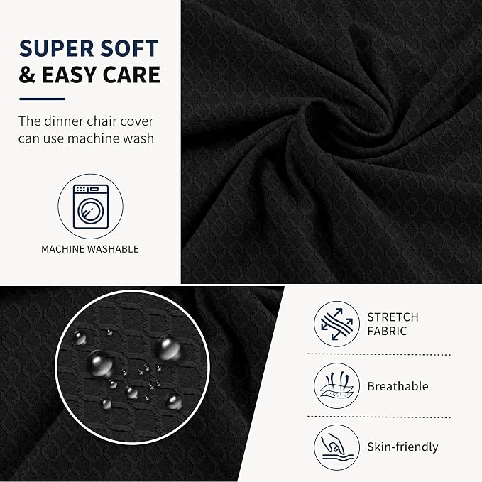 BIETYONE Waterproof Dining Chair Covers, Stretch Seat Protector, Washable | 4 Pack, Waterproof, Spill Resistant, Washable, Stretch Fit, Easy Clean Chair Protector